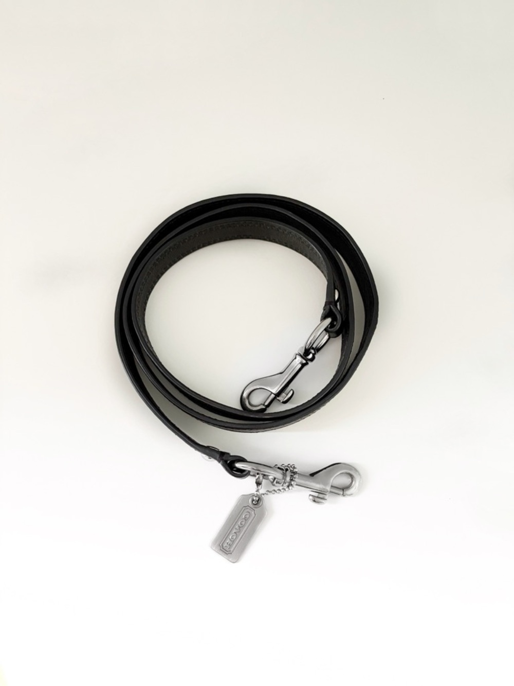 Coach Leather Vintage Bag Strap | 44 in. Long With Coach Metal Hang Tag - Picture 2 of 8